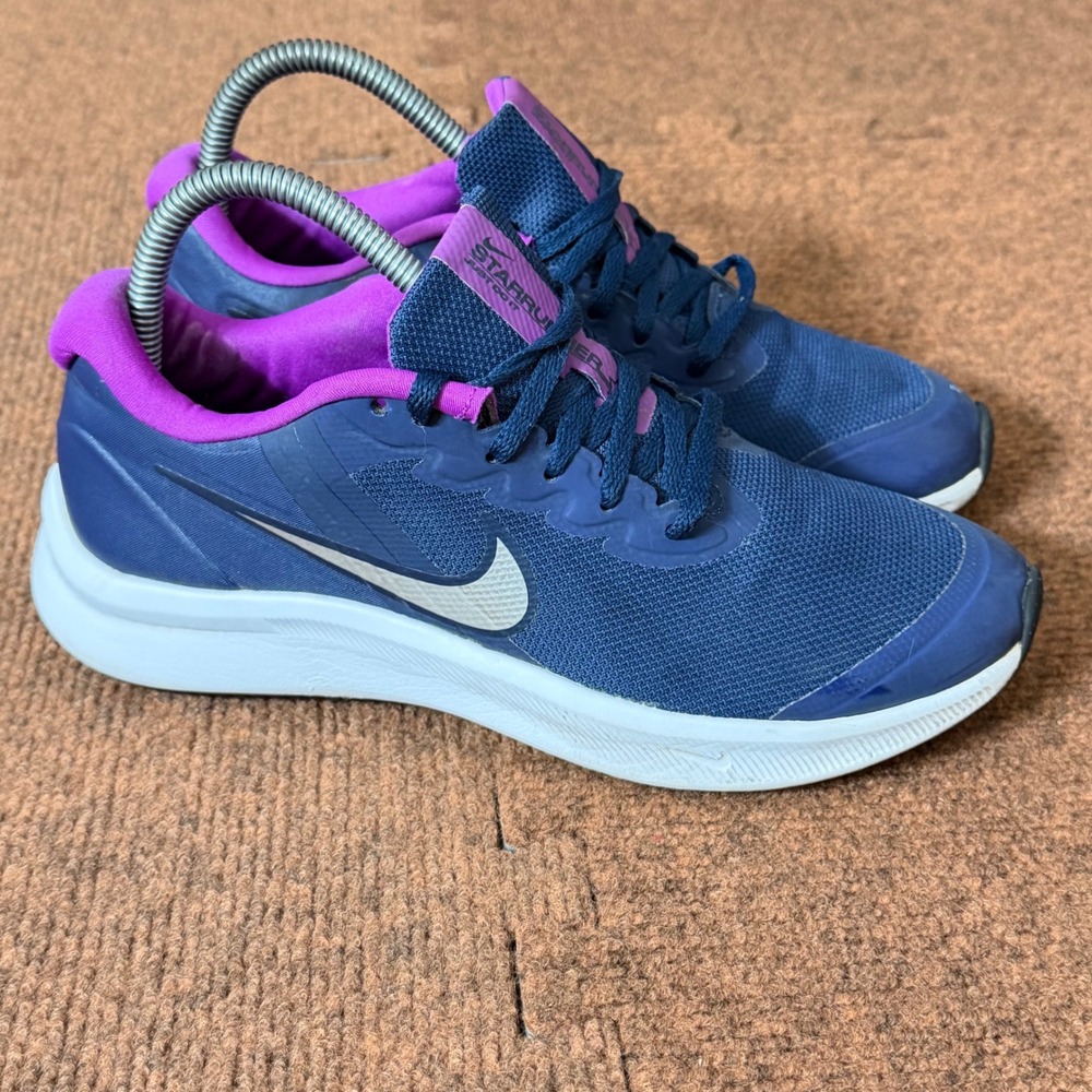Nike Star Runner 3 GS Deep Royal Blue Fireberry Running Shoes DA2776-404 Size 5Y
